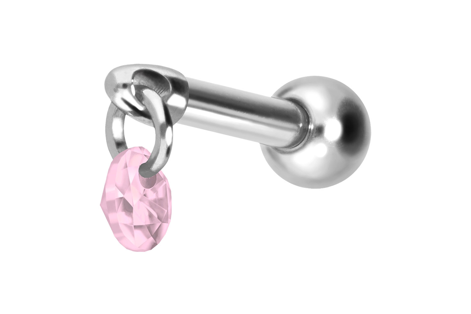 Titan Ohrpiercing mit Innengewinde RUNDER KRISTALL